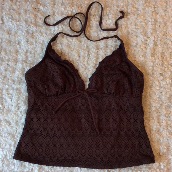 Baltex Other - dark brown crochet halter bikini tank top